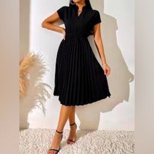 ZARA Elegant Black Pleated Dress